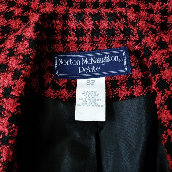 NORTON McNAUGHTON 90s Red Black Aviator Jacket - Picture 9 of 9